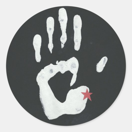 Detroit Michigan Hand Ronde Sticker (Voorkant)