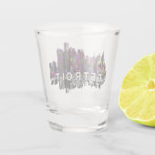 Detroit Michigan in graffiti Shot Glass Shot Glas (Achterkant)