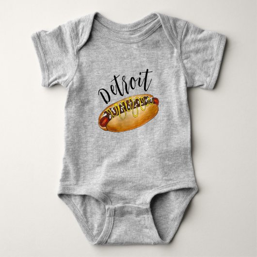 Detroit Michigan MI Coney Island Hot Dog Hotdog Romper (Voorkant)