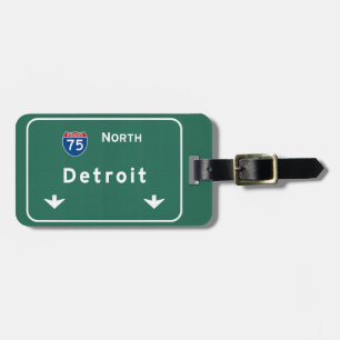 Detroit Michigan mi Interstate Highway Freeway : Bagagelabel