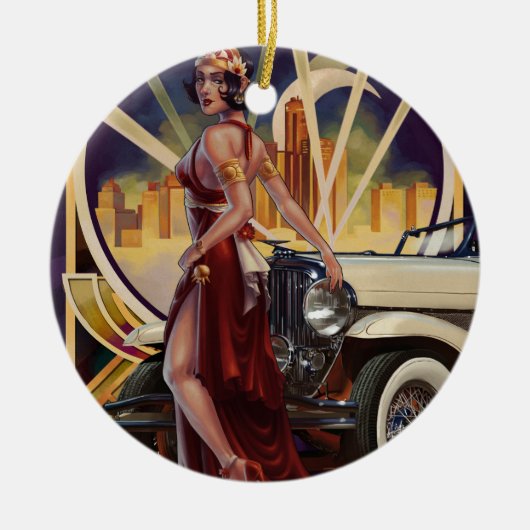 Detroit, Michigan | Motorstad Keramisch Ornament (Voorkant)