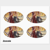 Detroit, Michigan | Motorstad Ovale Sticker (Vel)