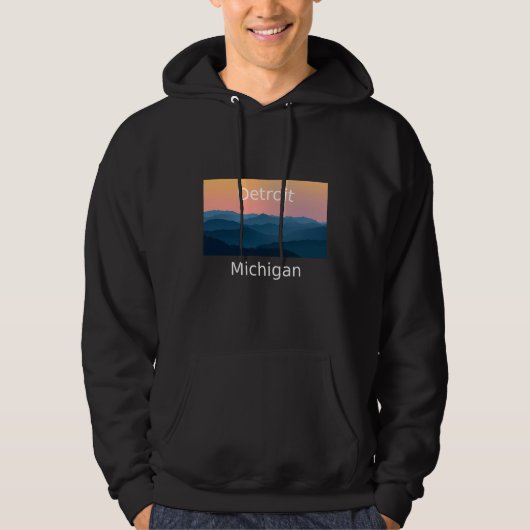 Detroit Michigan Mountain sunset hometown Hoodie (Voorkant)