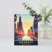 Detroit, Michigan, reizen Briefkaart (Staand voorkant)
