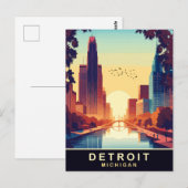 Detroit, Michigan, reizen Briefkaart (Voorkant / Achterkant)