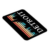 Detroit Michigan Retro Sunset Skyline Magneet (Rechterzijde)