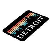 Detroit Michigan Retro Sunset Skyline Magneet (Linkerzijde)