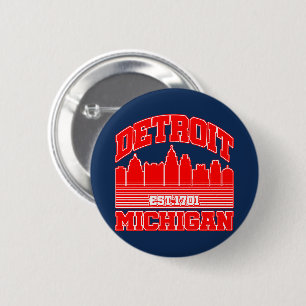 Detroit, Michigan Ronde Button 5,7 Cm