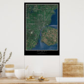 Detroit Michigan Satellite Poster Map (Keuken)