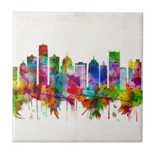 Detroit Michigan Skyline Tegeltje