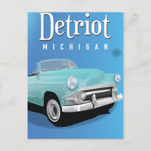 Detroit Michigan USA Vintage poster Briefkaart