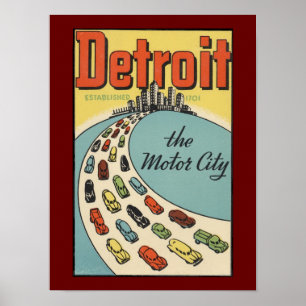 Detroit motor city poster kunst posters