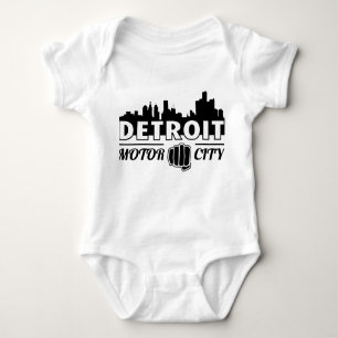 Detroit Motor City Skyline Baby Creeper Romper