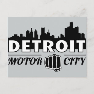 Detroit Motor City Skyline Briefkaart