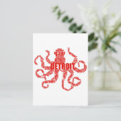 Detroit Octopus Briefkaart (Staand voorkant)