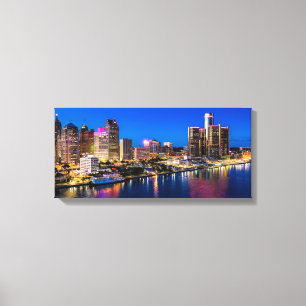 Detroit Oktober Skyline Canvas Print