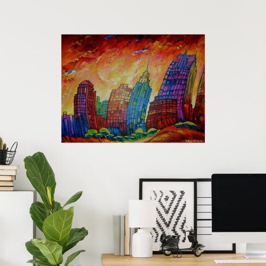 Detroit on the Rocks I - Canvas Print (Thuiskantoor)