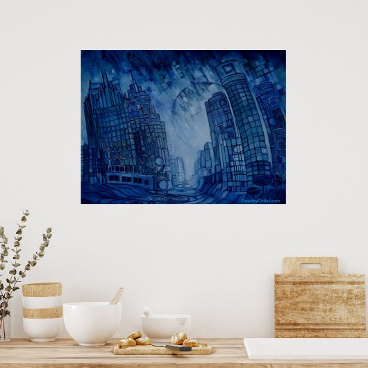 Detroit op Rocks II - Canvas Print (Keuken)