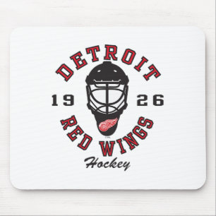 Detroit Red Wings Hockey Mask Grijs Officieel Geli Muismat