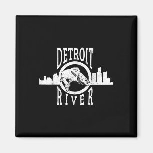 Detroit River Walleye Visserij T-shirt Voor Mannen Magneet