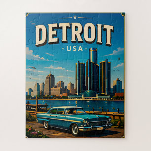 Detroit Riverwalk Silhouette Legpuzzel