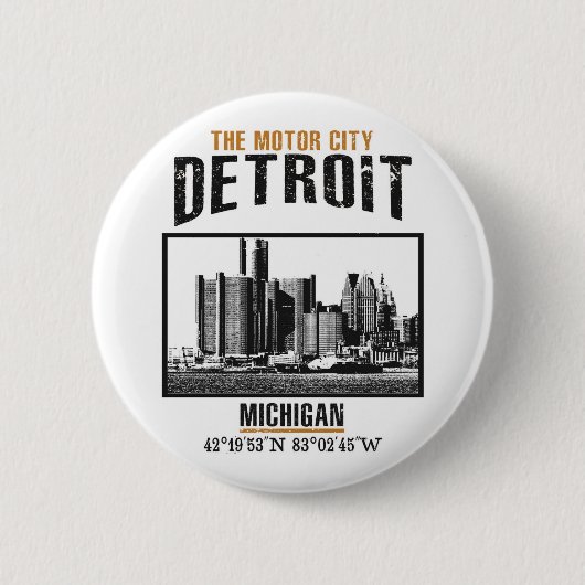 Detroit Ronde Button 5,7 Cm (Voorkant)