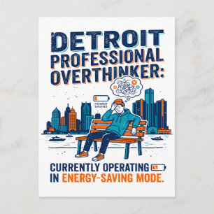 Detroit Silhouette Persoon Rust Energiebesparingsm Briefkaart