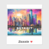 Detroit Skyline Abstracte kunst Sticker (Vel)