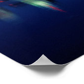 Detroit Skyline bij nacht Poster (Hoek)