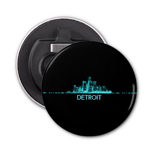 Detroit Skyline Button Flesopener (Voorkant)