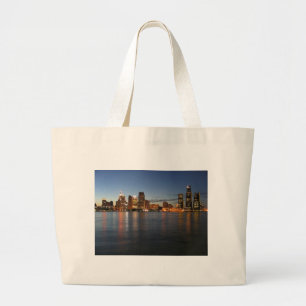 Detroit Skyline Grote Tote Bag