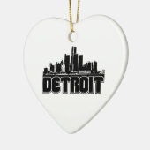 Detroit Skyline Keramisch Ornament (Links)