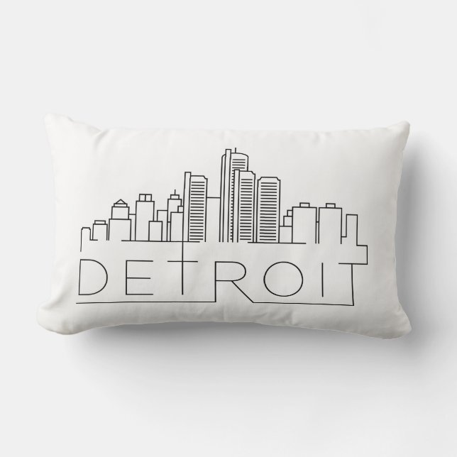 Detroit Skyline Kussen (Voorkant)