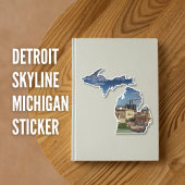 Detroit Skyline Michigan Sticker