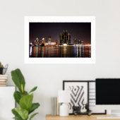 Detroit Skyline Poster (Thuiskantoor)