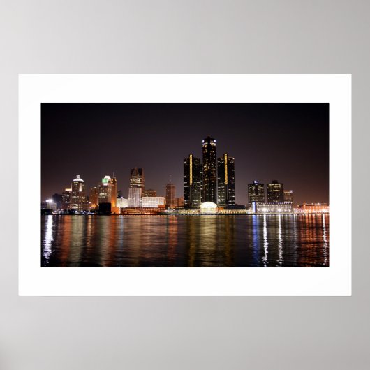 Detroit Skyline Poster (Voorkant)