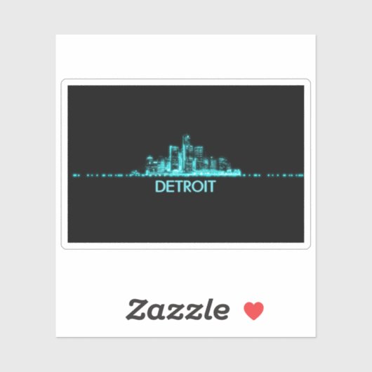 Detroit Skyline Sticker (Vel)