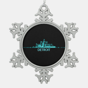 Detroit Skyline Tin Sneeuwvlok Ornament