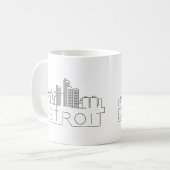 Detroit Stylized Skyline Koffiemok (Voorkant links)