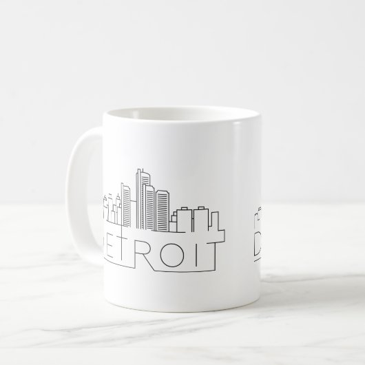 Detroit Stylized Skyline Koffiemok (Voorkant links)