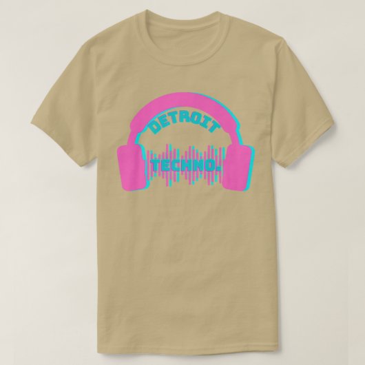 Detroit Techno Headphones EDM Music Festival Rave T-shirt (Design voorkant)