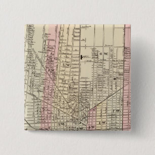Detroit Vierkante Button 5,1 Cm