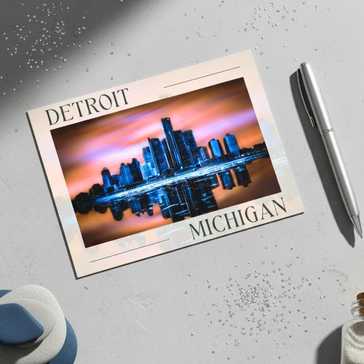 Detroit's Dusk Dreamscape Briefkaart