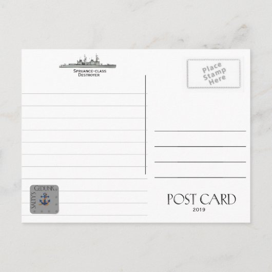 DÉTROYER USS DEYO DD-989 - CARTE POSTALE (Dos)