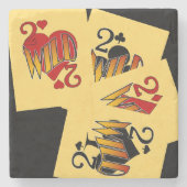 Deuces Wilde Stone Onderzetter Set (Voorkant)