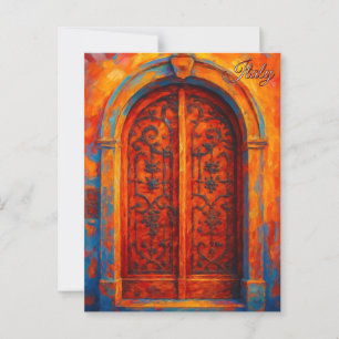 deur Bergamo Italië Retro Europa Reizen Briefkaart