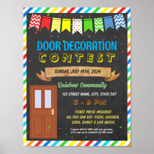 Deur decoratie wedstrijd school evenement sjabloon