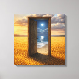 Deur in de Tarwe Canvas Afdruk