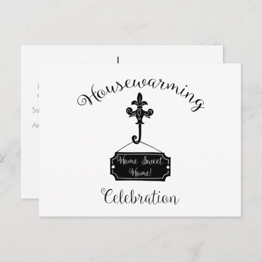 Deuren Plaque Home Sweet Home Housewarming Party | Uitnodiging Briefkaart (Voorkant / Achterkant)