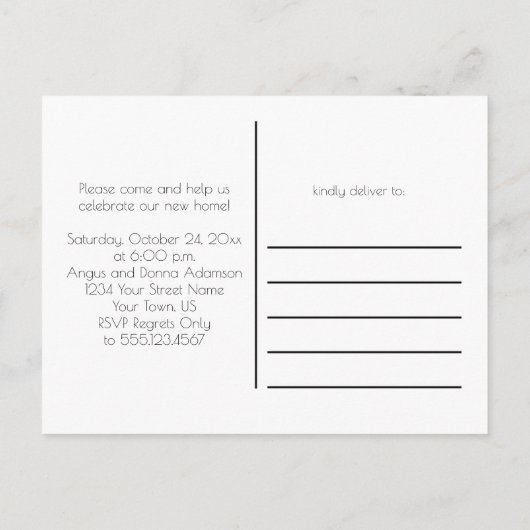 Deuren Plaque Home Sweet Home Housewarming Party | Uitnodiging Briefkaart (Achterkant)